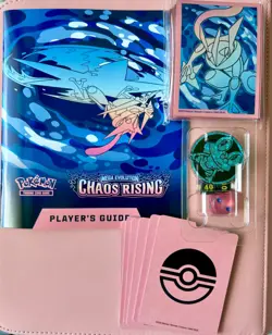 Pokemon TCG ME04 Chaos Rising ETB Card Sleeves Player's guide Dice Coin Dividers - Image 1