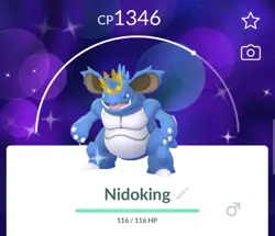 Pokemon Go - Crown Nidoking Shiny - Rare - Image 1