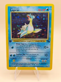 Lapras 1st Edition Fossil 10/62 Holo Rare Pokemon Card - WOTC 1999 - Image 1