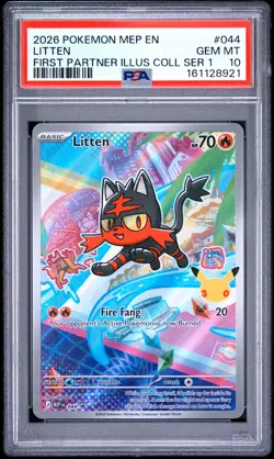 2026 POKEMON MEP EN-ME BLACK STAR PROMO #044 LITTEN PSA 10 - Image 1