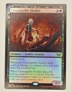 MTG Unstoppable Slasher (0294) - Foil, NM, English Duskmourn: House of Horror - Image 1