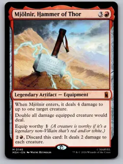Mjolnir, Hammer of Thor 146 Mythic Marvel Super Heroes Magic: The Gathering NM - Image 1