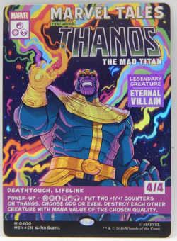 MTG TCG Marvel Super Heroes - Borderless Foil 0400 - THANOS, THE MAD TITAN - Image 1