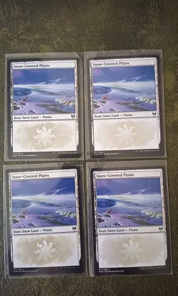 Snow-Covered Plains & Swamps 8x KHM 2021 MH1 2019 MTG black white lands lot - Image 2