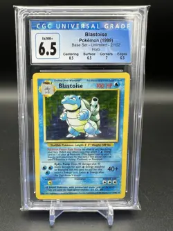 Vintage WOTC Pokemon Blastoise - 1999 Base Set #2/102 - CGC 6.5 Ex/NM+ Holo Rare - Image 1