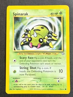 Spinarak 75/111 Neo Genesis Pokemon Card - Image 2