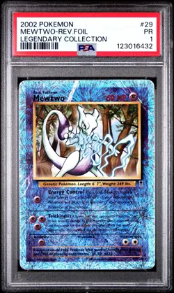 PSA 1 PR 2002 Pokemon Legendary Collection Mewtwo 29/110 WOTC Reverse Holo Foil - Image 1