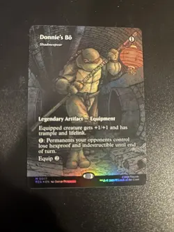 Donnie's Bo FOIL - Shadowspear Borderless -Teenage Mutant Ninja Turtles MTG TMNT - Image 1