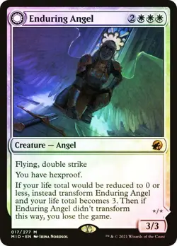 Foil Enduring Angel | Angelic Enforcer [Midnight Hunt] MTG - Image 1