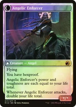 Foil Enduring Angel | Angelic Enforcer [Midnight Hunt] MTG - Image 2