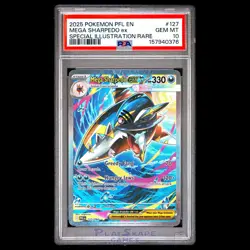 Pokemon Card PSA 10 Mega Sharpedo ex 127/094 Phantasmal Flames PFL SIR FA 2025 - Image 1