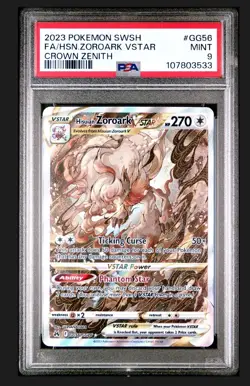 2023 Pokemon Crown Zenith Hisuian Zoroark VSTAR Ultra Rare GG56 PSA 9 MINT - Image 1