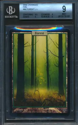 Unhinged Forest BGS 9 Graded Magic MTG FOIL (9160) -magicgraders- - Image 1