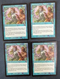 MTG 4X GERMAN MERCADIAN MASQUES DIPLOMATIC IMMUNITY MAGIC THE GATHERING COMMON - Image 1