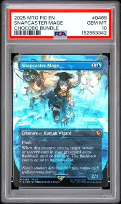 2025 MTG Final Fantasy EN Snapcaster Mage PSA 10 GEM Chocobo FOIL #0469 Mythic - Image 1