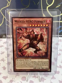 Yugioh Masked HERO Furnace MZMU-EN015 Super Rare 1st Edition NM Maze Of Muertos - Image 1