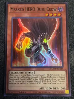 Masked HERO Dusk Crow MZMU-EN014 Maze of Muertos 1st Edition NM Yugioh - Image 1