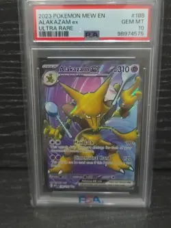2023 Pokemon Mew En-151 Ultra Rare #188 Alakazam EX PSA 10 - Image 1