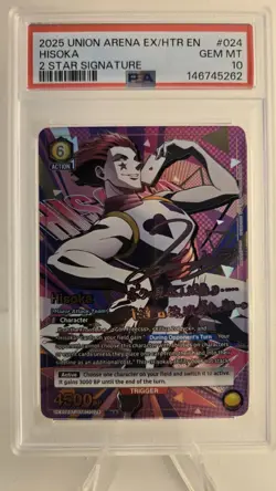 Union Arena TCG Hisoka 2 Star - Hunter X Hunter Vol2 - Signature Alt Art PSA 10 - Image 1