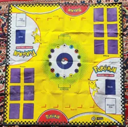 Pokemon 1999 Trading Card Game Play Mat + Version 3 Rule Book Pikachu Base WOTC - Image 2