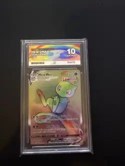 ACE 10 Mew VMAX 268/264 Rainbow Secret Fusion Strike Pokemon Card Matching Label - Image 1