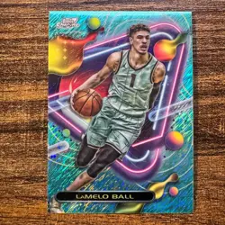 2023-24 Topps Chrome Cosmic Lamelo Ball #17 Aqua Equinox Refractor #011/149 CHA - Image 1