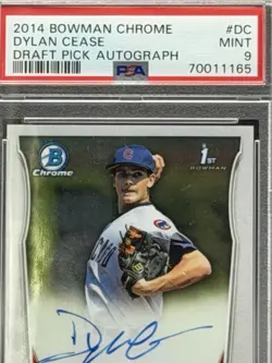 Dylan Cease 2014 1st Bowman Chrome Draft Pick On Card Auto PSA 9 Mint Padres - Image 2