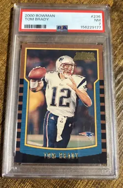 2000 Bowman Tom Brady Rookie Card #236 PSA 7 RC Patriots GOAT!!! - Image 1