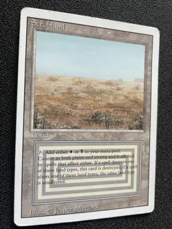 Magic the Gathering (MTG) - Revised Scrubland - Dual Land - MP (card#1) - Image 3