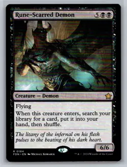 Rune-Scarred Demon - #184 - Foundations Rare - Near Mint or Better - Image 1