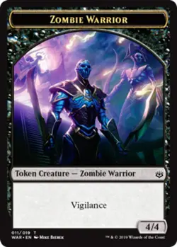 Light Play x 1 Zombie Warrior Token War of the Spark - Image 1