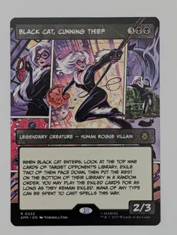 MTG - Black Cat, Cunning Thief - SPM - R - Borderless - 222 - Image 1