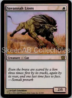 MTG SkeenAB Savannah Lions FOIL 9th Edition NM - Image 1