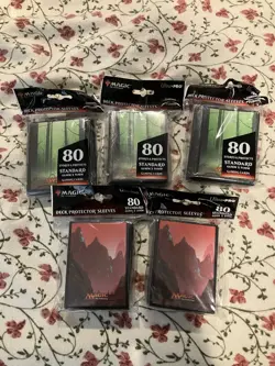 MTG Ultra Pro Deck Protector Sleeves 5 Packs (400) Sleeves Forest Mountain NEW - Image 1