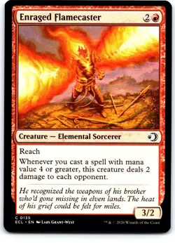 Enraged Flamecaster 135 Common Lorwyn Eclipsed Magic: The Gathering Near Mint - Image 1