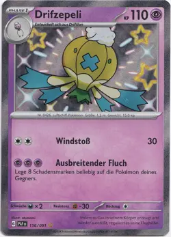 Pokemon Drifzepeli Shiny Full Art Paldeas Schicksale PAF 156/091 NM Deutsch - Image 1