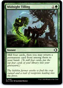 Midnight Tilling 182 Common Lorwyn Eclipsed Magic: The Gathering Foil Near Mint - Image 1