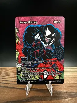Savage Beating (MAR 0026) (Borderless) Marvel Universe Regular, MTG - Image 1