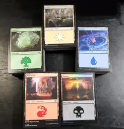 Lot 500 Basic Lands MTG - 100 of Each Color Magic The Gathering Bulk Foils Mixed - Image 1