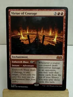 Virtue of Courage Non-Foil Mythic MTG 2023 Wilds of Eldraine 0157 NM - Image 1