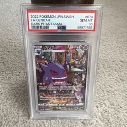 2022 POKEMON JPN SWORD & SHIELD DARK PHANTASMA #074 FULL ART/GENGAR PSA 10 - Image 1