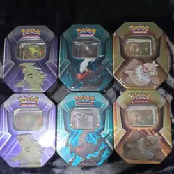 Pokemon TCG Triple Whammy Tin Set Tyranitar Slaking Darkrai 2024 6 Tins Sealed - Image 1