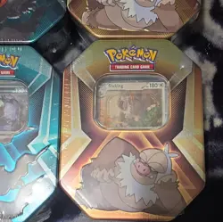 Pokemon TCG Triple Whammy Tin Set Tyranitar Slaking Darkrai 2024 6 Tins Sealed - Image 4