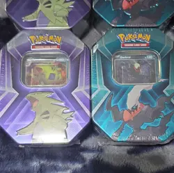 Pokemon TCG Triple Whammy Tin Set Tyranitar Slaking Darkrai 2024 6 Tins Sealed - Image 5