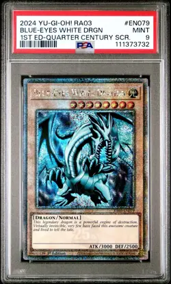 2024 YU-GI-OH! RA03-QUARTER CENTURY BONANZA 1ST ED BLUE-EYES WHITE DRAGON PSA 9 - Image 1