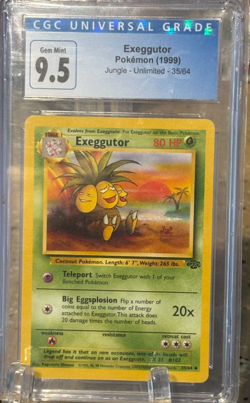 Jungle 1999 1st Edition Exeggutor Card 35/64 CGC 9.5 NM/Mint - Image 1
