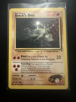 Brock's Onix 21/132 Gym Heroes Rare Pokemon Card MP - Image 1