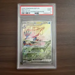 Pokemon Sv08: Surging Sparks Milotic ex # 237/191 SIR Holo EN PSA 9 Graded Card - Image 1