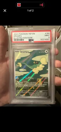 Pokemon TCG Drampa Temporal Forces Illustration Rare Card 184/162 PSA 9 - Image 1