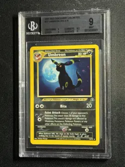 BGS 9 Umbreon Holo Rare 13/75 Neo Discovery Unlimited Pokemon Card TAIL SWIRL! - Image 2
